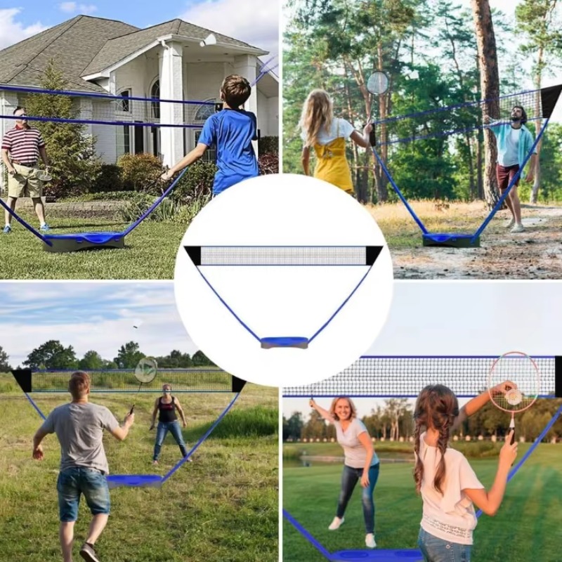 Badminton Set Garden - 高品質ガーデンスポーツポータブルアウトドアセット、ピクニックや家族遊びに最適な耐久性のある折りたたみ式バドミントンネット
