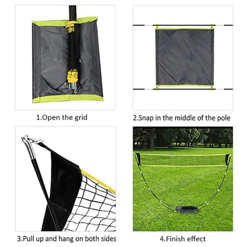 Badminton Set Garden - 折りたたみ式バドミントンネットセット、庭でのサッカー、テニス、子供用バレーボール、ビーチでの簡単設置ネット、キャリーバッグ付き