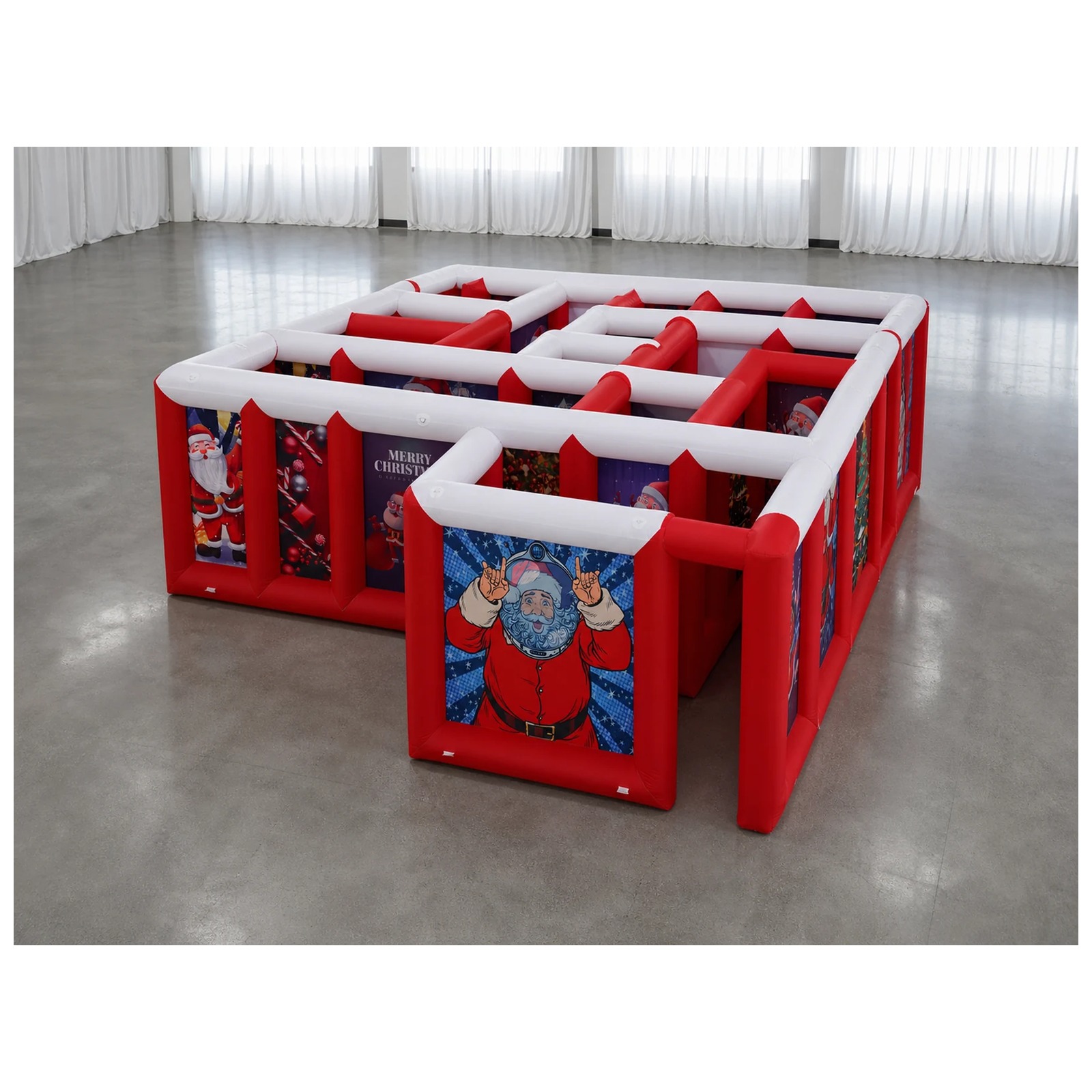 Kids Party Games - 大型赤白平屋根インフレータブル迷路 3×6m 10×20フィート 送風機付き スポーツゲーム 楽しいパーティーイベント