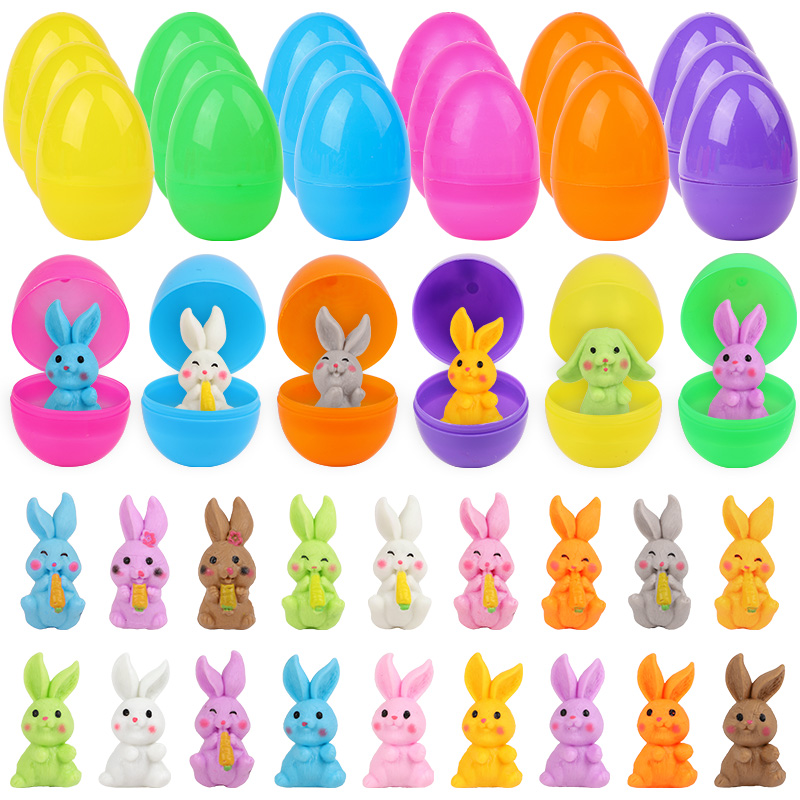 24個入り イースターエッグ ウサギのフィギュア付き 子供用 - Party Games Easter のレビューと価格