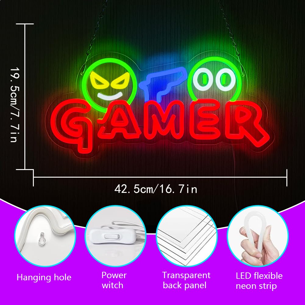 ゲーマー向けネオンサインLEDウォールライト、カスタマイズ可 - Party Games Easter のレビューと価格