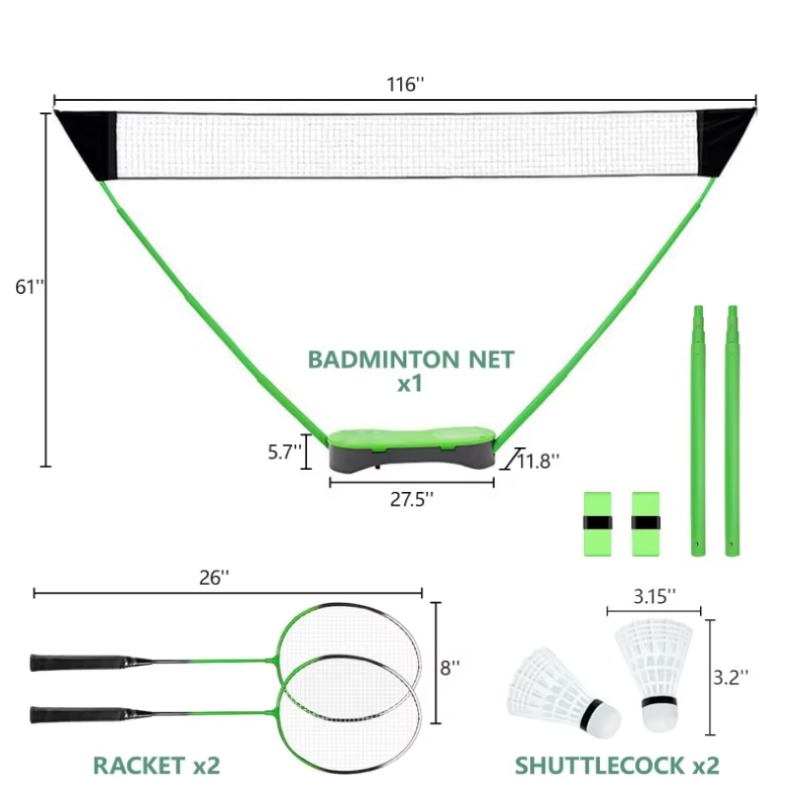 高品質ガーデンスポーツポータブルアウトドアセット、ピクニック - Badminton Set Garden のレビューと価格