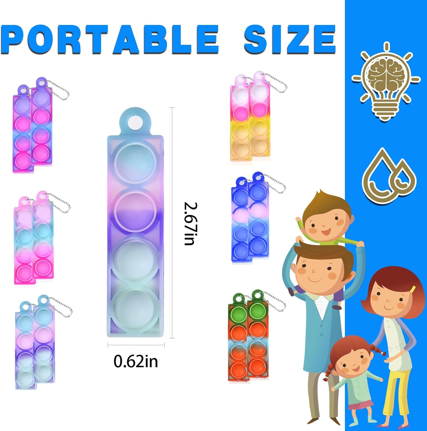 10/20/30/80/150個入り ミニポップキーホルダー - Party Games Kids Birthday のレビューと価格